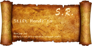 Stift Renáta névjegykártya
